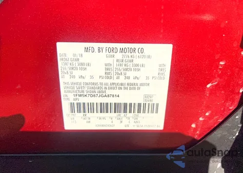 2018 Ford Explorer Xlt from USA, damaged, VIN 1FM5K7D87JGA87814